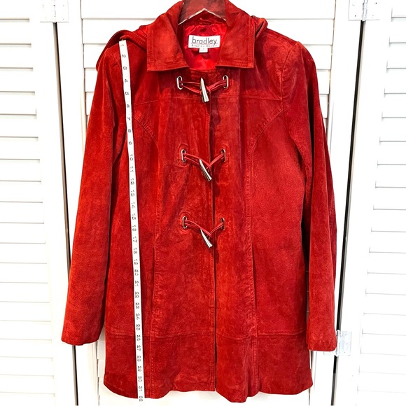 Bradley Bayou Vintage Red Suede Toggle Button Coat - Picture 10 of 15